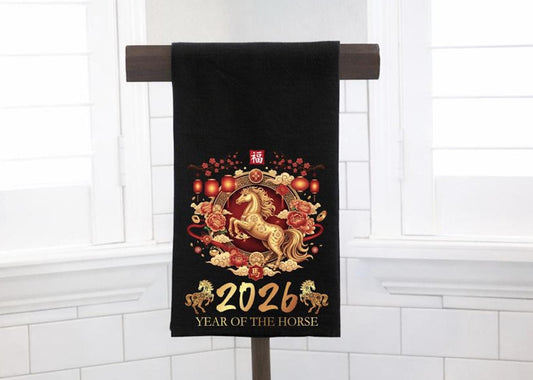 Year of the Horse Flour Sack Towel, Chinese New Year 2026