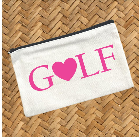 Canvas Bag, Golf Team Gift, Golf Pouch, Golf Gifts, Woman's Golf Accessories, Golf Tee bag, Golf Ball holder, Golf Accessories