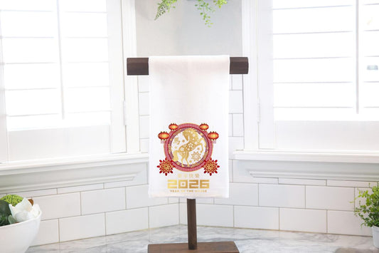 Year of the Horse Flour Sack Towel, Chinese New Year Hostess Gift
